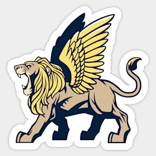 Cool Winged Lion Roaring Sticker